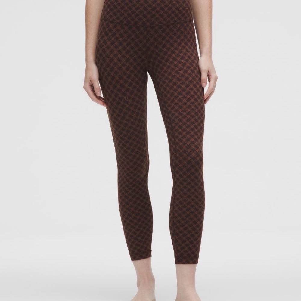 Lululemon Athletica Dark Brown Checkered Leggings